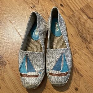 Michael Kors Blue and Brown Boat Espadrilles